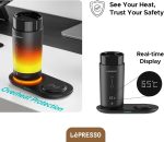 Libreso Smart Temperature Control Mug, Wireless Charging Base (MagSafe), App Control, Multiple Temperature Levels, Stainless Steel, Leak-Resistant, Overheat Protection, Real-Time Touchscreen - Image 8