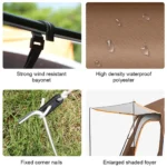 Toby’s New 8-12 Person Double Layer Outdoor Camping Tent, A Bedroom And A Living Room, Family Cabin (Khaki) - Image 3