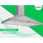 General Gold 90cm Stainless Steel Cooker Hood, Wall-Mounted, 220W, Carbon Filter, LED - Image 2