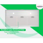 General Gold 90cm Stainless Steel Cooker Hood, Wall-Mounted, 220W, Carbon Filter, LED - Image 3