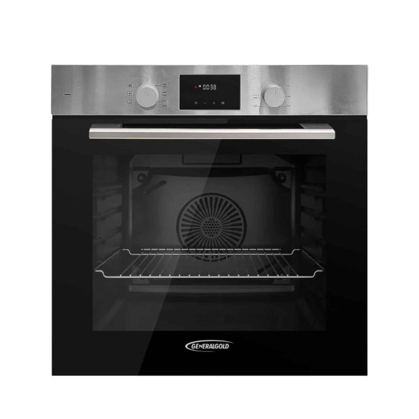 فرن كهربائي مدمج رقمي جنرال جولد، 60 سم، مع شاشة LED، 7 وظائف، وقلي هوائي، ستانلس ستيل - صنع في تركيا