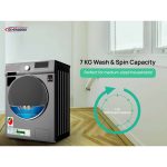 ⁦غسالة ملابس جنرال جولد FWM8000A تحميل أمامي، سعة 8 كجم، موفرة للطاقة، مزودة بتقنية العاكس، وطبقة خارجية من الفولاذ المقاوم للصدأ⁩ - الصورة ⁦2⁩