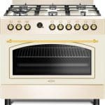 بوتاجاز غاز قائم بذاته مقاس 90×60 سم من جنرال جولد، 6 شعلات ووك مزدوج