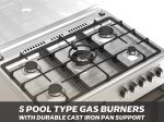 ⁦بوتاجاز غاز قائم بذاته 90 × 60 سم مع 5 شعلات من جينيرال جولد⁩ - الصورة ⁦2⁩