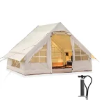 Toby’s Inflatable Tent 01 Camping Tent with Pump, 4-6 Person Glamping Tents, Easy Setup 4 Season Waterproof Windproof Outdoor Oxford Tent, Luxury Cabin Tent with Mesh Windows & Doors