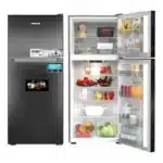 Nikai 600L Gross & 413L Net Double Door No Frost Top Mount Refrigerator, Digital Display, Silent & Energy Efficient, Inverter Compressor Big Fridge, Frost-Free, Best for Home & Kitchen - NRF601FSSINV