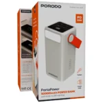 ⁦بنك طاقة بورودو بورتا باور بسعة 50000 مللي أمبير مع إضاءة LED مدمجة - أبيض⁩ - الصورة ⁦3⁩