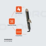 Porodo Lifestyle 4 Style Hair Iron - Black - Image 4