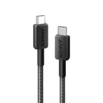 انكر كابل USB-C الى USB-C 322 (مضفر بطول 0.9 متر) - اسود و ابيد