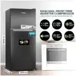 ⁦ثلاجة نيكاي، سعة إجمالية ٦٠٠ لتر وسعة صافية ٤١٣ لتر، بابان، بدون تجميد، مزودة بفريزر علوي، شاشة رقمية، صامتة وموفرة للطاقة، مزودة بضاغط عاكس، مقاومة للتجمد، مثالية للمنزل والمطبخ - NRF601FSSINV⁩ - الصورة ⁦4⁩