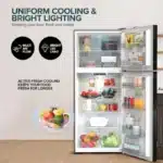 ⁦ثلاجة نيكاي، سعة إجمالية ٦٠٠ لتر وسعة صافية ٤١٣ لتر، بابان، بدون تجميد، مزودة بفريزر علوي، شاشة رقمية، صامتة وموفرة للطاقة، مزودة بضاغط عاكس، مقاومة للتجمد، مثالية للمنزل والمطبخ - NRF601FSSINV⁩ - الصورة ⁦3⁩