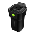 ⁦باورولوجي شاحن سيارة عاكس كهربائي [مخرج تيار متردد 150 واط]، بي دي 30 واط وكيو سي [2 × USB-C، USB-A]، شحن سريع مع تصميم فريد يناسب الكوب، للابتوب والهواتف الذكية والتابلت والباور بانك والمصباح اليدوي⁩ - الصورة ⁦2⁩