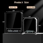 ⁦ميزان قهوة رقمي من إيكابي، ميزان إسبريسو فاخر من الألومنيوم مع مؤقت، ميزان إسبريسو قابل لإعادة الشحن عالي الدقة 2 كجم/0.1 جم مع وظيفة التصفير، شاشة LED (أسود)⁩ - الصورة ⁦3⁩