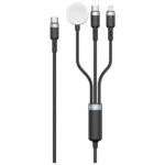 Porodo TrioLink 3-In-1 Charging Cable Type-C, Lightning and iWatch - Black