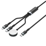 Porodo TrioLink 3-In-1 Charging Cable Type-C, Lightning and iWatch - Black - Image 2