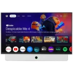 تلفزيون Powerology 27 بوصة بنظام Android 14، ذاكرة 1 جيجابايت + 8 جيجابايت، بطارية 38400 مللي أمبير، تلفزيون جوجل للاستخدام الخارجي مع حقيبة حمل - أبيض