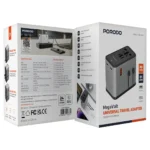 Porodo Mega Volt Universal Travel Adapter - Silver Black - Image 3