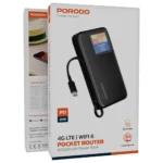 ⁦راوتر Porodo 4G LTE | WiFi 6 Pocket Router مع بنك طاقة بسعة 10000 مللي أمبير⁩ - الصورة ⁦2⁩