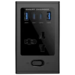 Porodo Universal GaN Multi-Port Cube Adapter with 4 AC Sockets - Black - Image 3