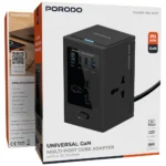 Porodo Universal GaN Multi-Port Cube Adapter with 4 AC Sockets - Black - Image 5