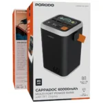 ⁦بنك طاقة بورودو كابادوك متعدد المنافذ بسعة 60000 مللي أمبير مع شاشة TFT - أسود⁩ - الصورة ⁦3⁩