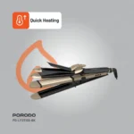 Porodo Lifestyle 4 Style Hair Iron - Black - Image 2