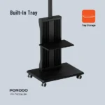 Porodo 32"-75" TV Floor Stand With Wheels - Image 3