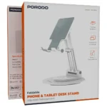 ⁦حامل مكتبي قابل للطي للهواتف والأجهزة اللوحية من بورودو مع قضيب تلسكوبي قابل للتعديل - أبيض⁩ - الصورة ⁦4⁩