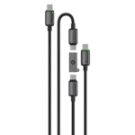 باورولوجي Argos كابلات USB-C مزدوجة مع موصل - رمادي