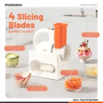 ⁦صانع السلطات متعدد الوظائف Porodo Lifestyle Fresko مع 4 شفرات تقطيع - أبيض⁩ - الصورة ⁦3⁩