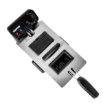 مقلاة جيباس الكهربائية - GDF36015N / سعة 3 لترات، هيكل من الفولاذ المقاوم للصدأ المصقول / عنصر تسخين قابل للغمر بالكامل، درجة حرارة قابلة للتعديل / ضمان لمدة عامين، أسود وفضي