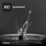 ⁦خيط تنظيف الأسنان المائي وفرشاة الأسنان الكهربائية الصوتية من بورودو لايف ستايل- اسود⁩ - الصورة ⁦3⁩