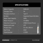 ⁦خيط تنظيف الأسنان المائي وفرشاة الأسنان الكهربائية الصوتية من بورودو لايف ستايل- ابيد⁩ - الصورة ⁦4⁩