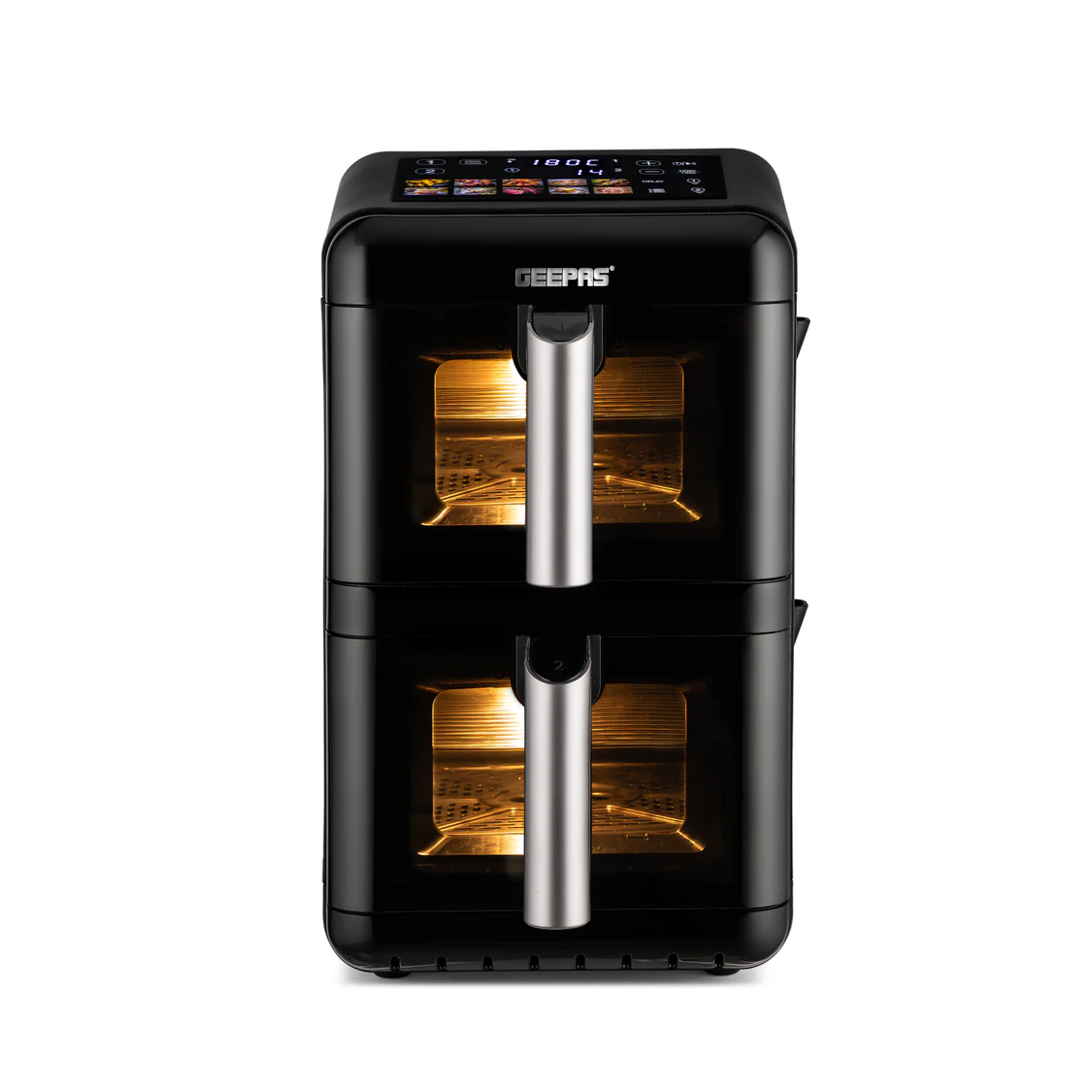 118 مقلاة هوائية رقمية جيباس GAF37548 بقوة 2800 واط وسلتين | سعة 12 لترًا | سلتان سعة 6 لترات لكل منهما | تقنية الهواء السريع الدوامي | 10 أوضاع طهي مُعدة مسبقًا | لوحة تحكم تعمل باللمس - الصورة 1