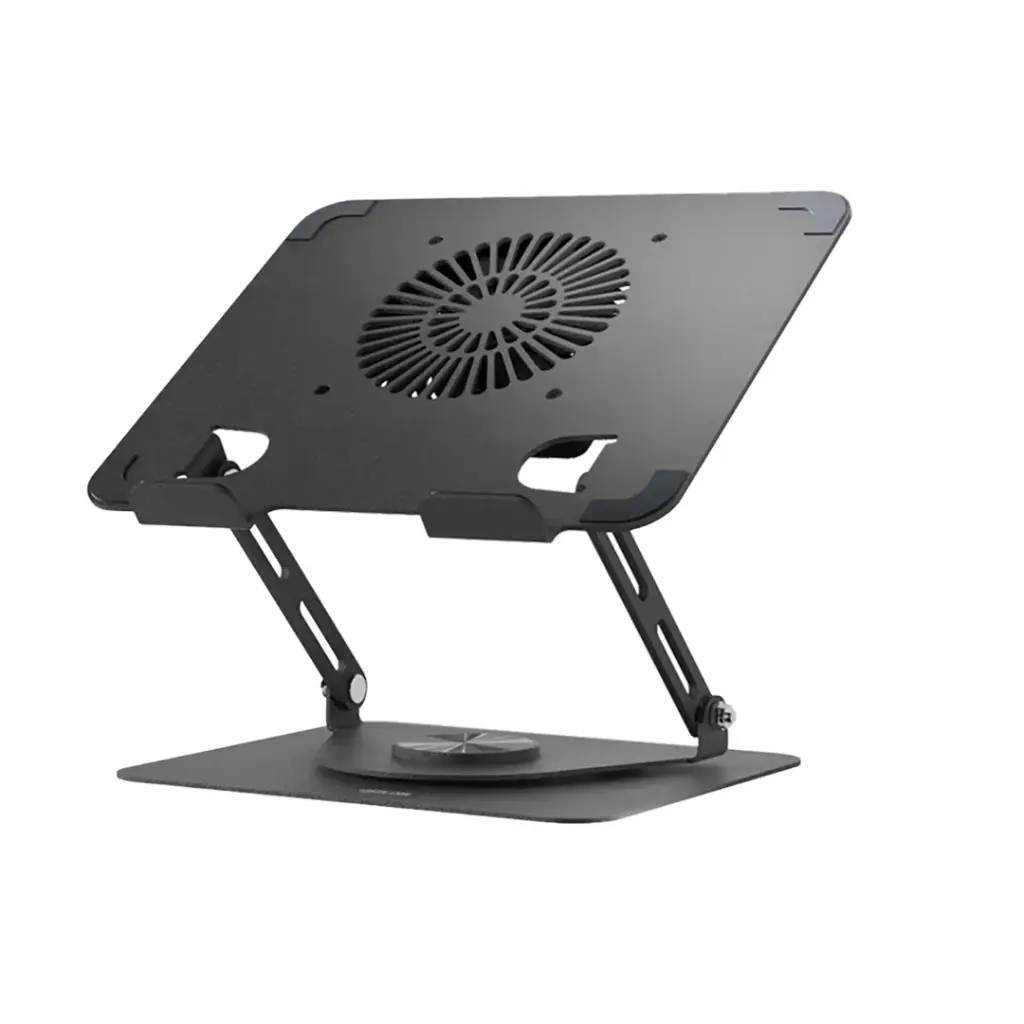20 Green Lion Adjustable Laptop Stand with Cooling Fan - Black - Image 1