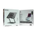Green Lion Adjustable Laptop Stand with Cooling Fan - Black - Image 2