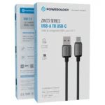 ⁦سلسلة باورولوجي زينكو USB-A إلى USB-C - رمادي داكن⁩ - الصورة ⁦3⁩