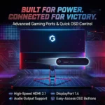 ⁦جيم أون, شاشة الألعاب فئة ايسينشال، مقاس 27 بوصة، بدقة QHD، ومعدل تحديث 120 هرتز، وزمن استجابة MPRT 0.5 مللي ثانية، ومنفذ HDMI 2.1، وتقنية IPS سريعة (تدعم PS5) - أسود⁩ - الصورة ⁦2⁩