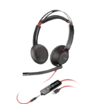 Poly Blackwire 5220 Stereo USB-A Headset, Dual Ear (Stereo) Computer Headset with Boom Mic - USB-A, 3.5 mm to connect to your PC, Mac, Tablet and/or Cell Phone | 80R97AA