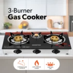 Geepas 3 Burner Gas Cooker GGC31012 - Image 2