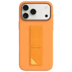 Levelo Morphix Silicone GripStand Case for iPhone 17 Pro Max - Dark blue , Orange , Silver - Image 2