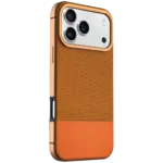 Levelo Cuir Leather Hybrid Case for iPhone 17 Pro Max - Orange - Image 2