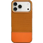 جراب Levelo Cuir الهجين المصنوع من الجلد لهاتف iPhone 17 Pro Max - برتقالي