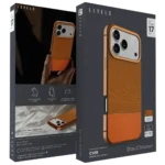 Levelo Cuir Leather Hybrid Case for iPhone 17 Pro Max - Orange - Image 4