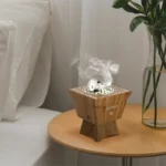 ⁦مبخرة بخور محمولة كلاسيكية من بورودو لايف ستايل، بلمسة نهائية خشبية - بني⁩ - الصورة ⁦2⁩