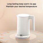 ⁦غلاية كهربائية شاومي كيتل ٢ برو، تحكم في درجة الحرارة بدون خطوات، سعة ١.٧ لتر، تسخين سريع ١٨٠٠ واط، حماية مزدوجة الطبقات، هيكل داخلي مدمج من الفولاذ المقاوم للصدأ ٣٠٤، لون أبيض⁩ - الصورة ⁦2⁩