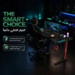 ⁦مكتب ألعاب جرين ليون بإضاءة RGB - أسود⁩ - الصورة ⁦3⁩