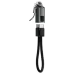 كابل بيانات Porodo Chargeloop Keychain USB-C إلى USB-C - أسود